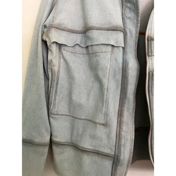 Hemsmith Jean Jacket Men’s Small Utility Zip Front Oversized Workwear Style Pock - Picture 9 of 13